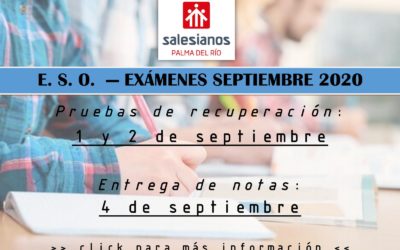 Calendario Septiembre 2020 ESO y Bachillerato