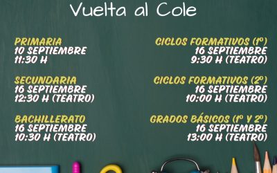 Fechas Vuelta al Cole